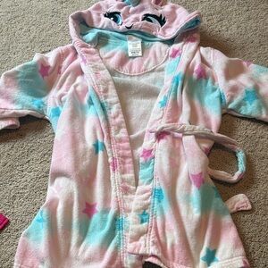 Pink and Blue Star Hooded Robe